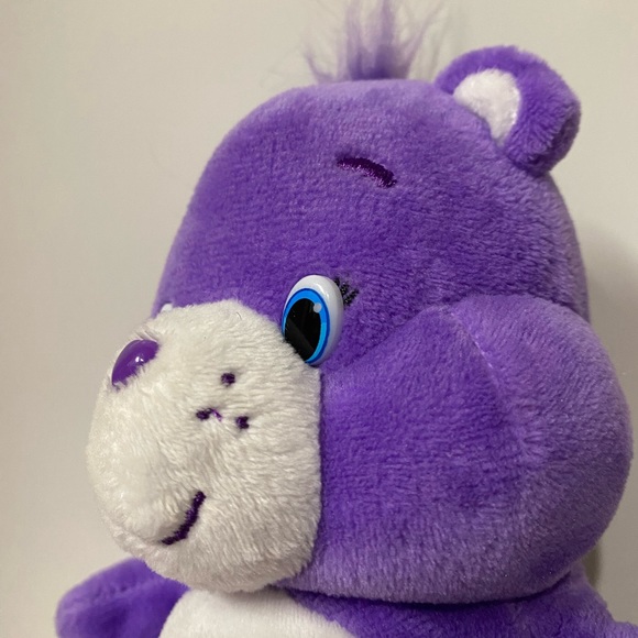 Care Bear Plush Share Bear Purple Stuffed Animal Plush Plastic Eyes 8 inch - Picture 8 of 11